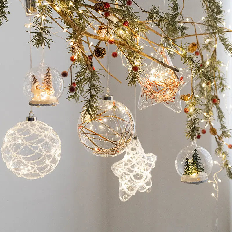 Glass Ornament - Light Up Tree Branches w/Flowers