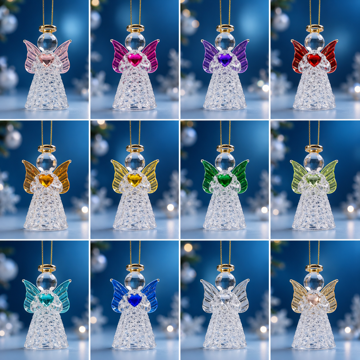 Glass Mini Ornament - Blue Angel