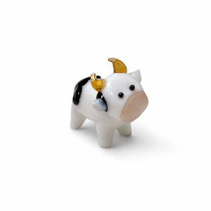 Handmade Lampwork Glass Figurine - Cow