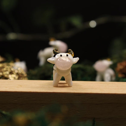 Handmade Lampwork Glass Figurine - Cow