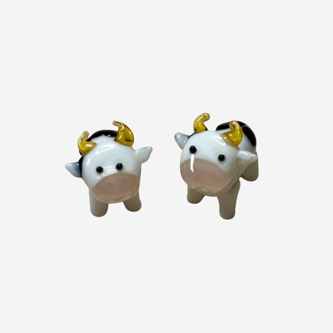 Handmade Lampwork Glass Figurine - Cow