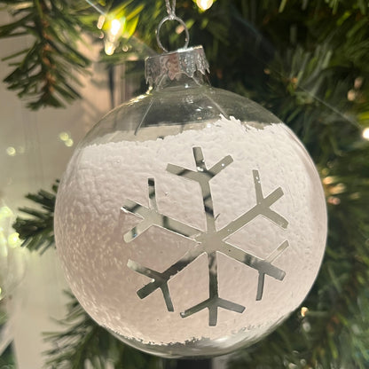 Glass Ornament - Frosted Snowflake