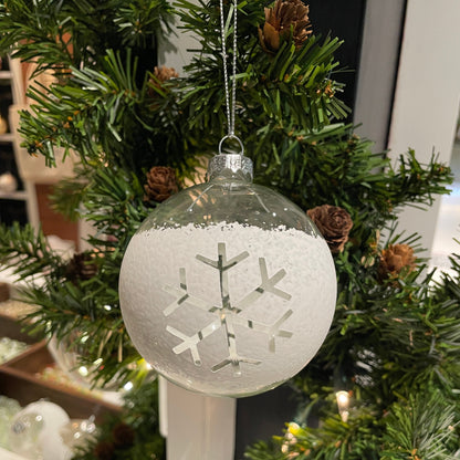 Glass Ornament - Frosted Snowflake