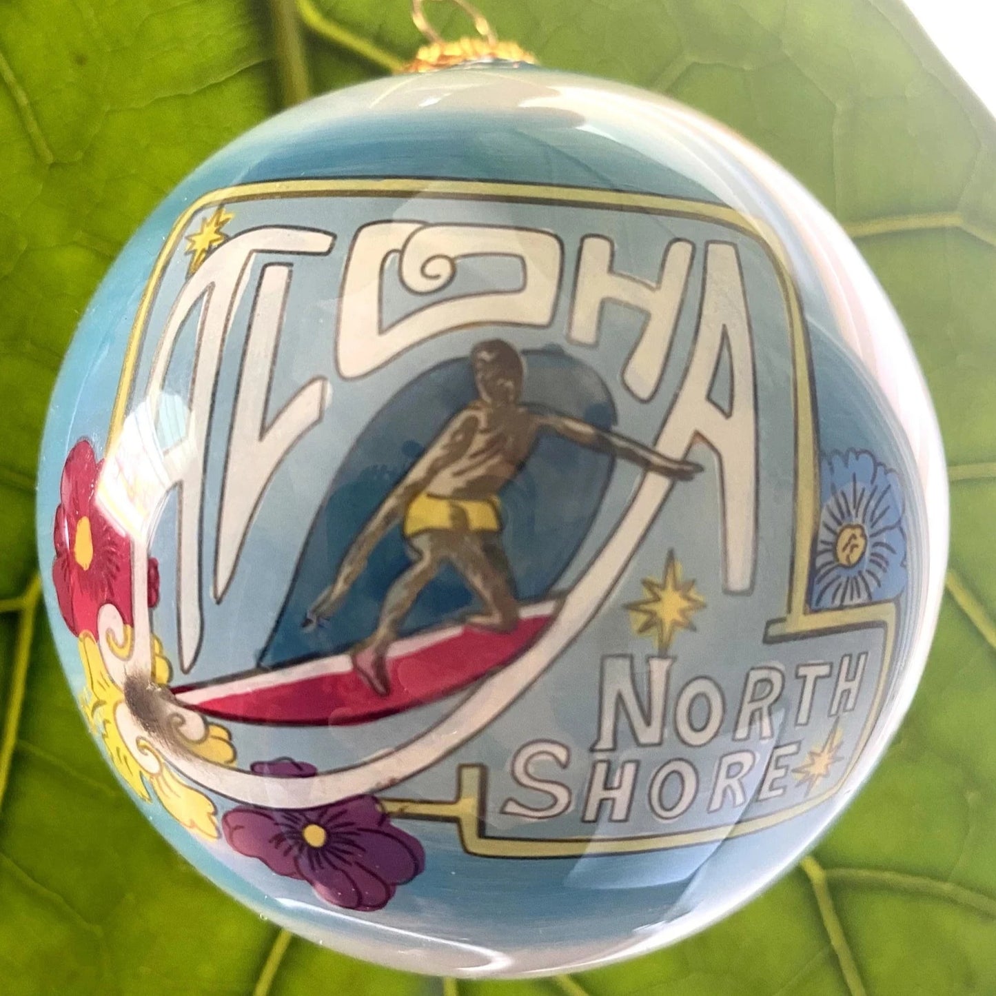 Hand-Painted Hawaiian 'North Shore' Ornament